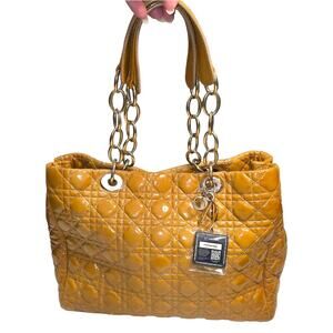 Christian Dior Cannage Patent Leather Soft Shopping Tote